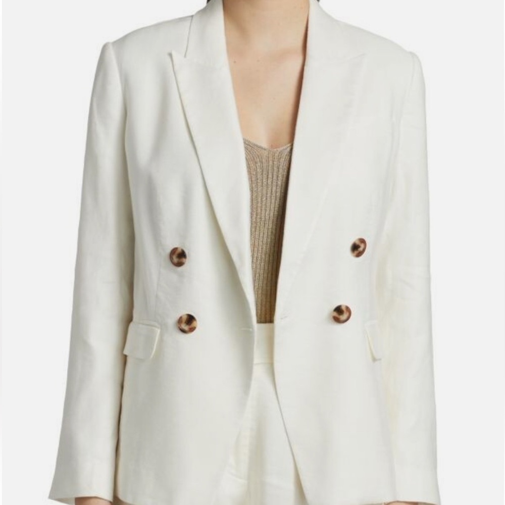 White Double-Breasted Women's Blazer